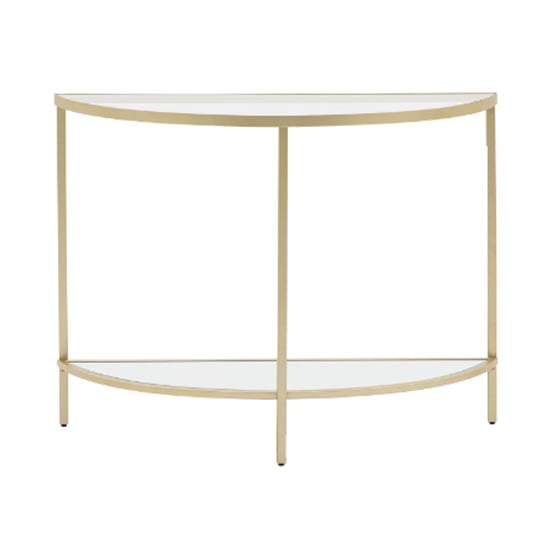 Hobson Clear Glass Console Table With Champagne Frame