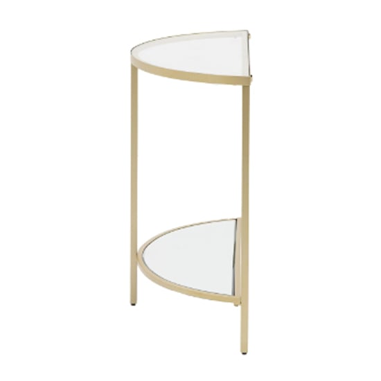 Hobson Clear Glass Console Table With Champagne Frame