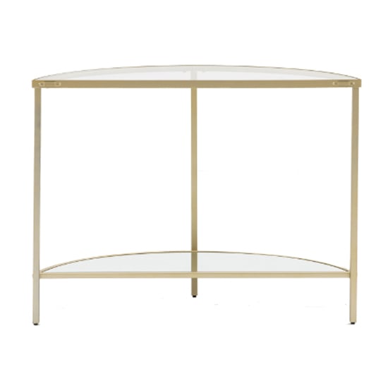 Hobson Clear Glass Console Table With Champagne Frame