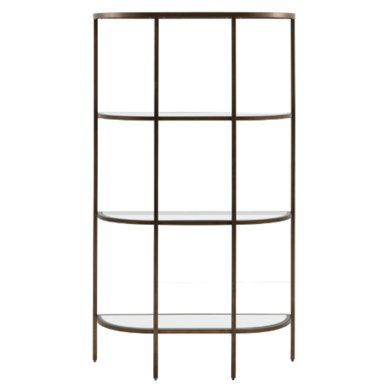 Hobson Clear Glass Shelving Unit With Bronze Frame Furniture in Fashion
