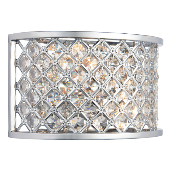 Photo of Hobson crystal glass wall light with chrome frame