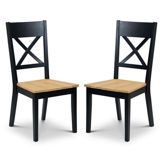 Read more about Haile black and oak dining chair in pair
