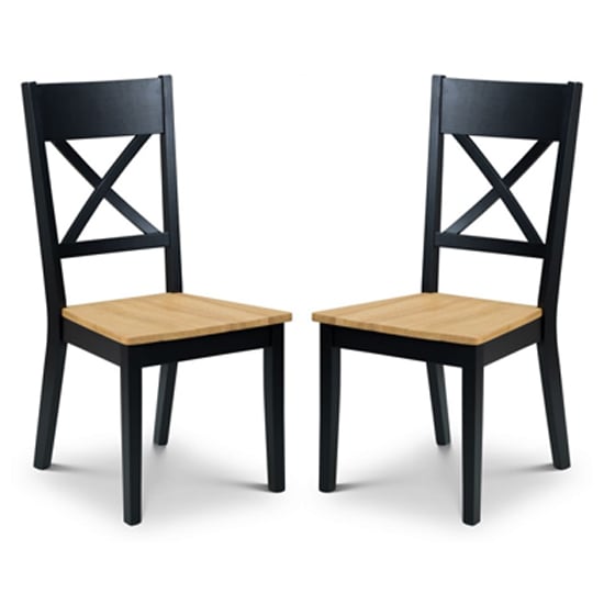 Haile Black And Oak Dining Chair In Pair