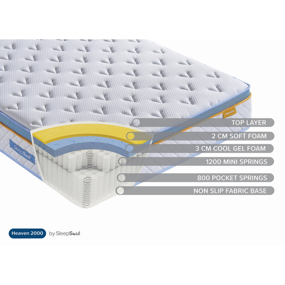 Hockley Fabric 2000 Pocket Single Mattress In White