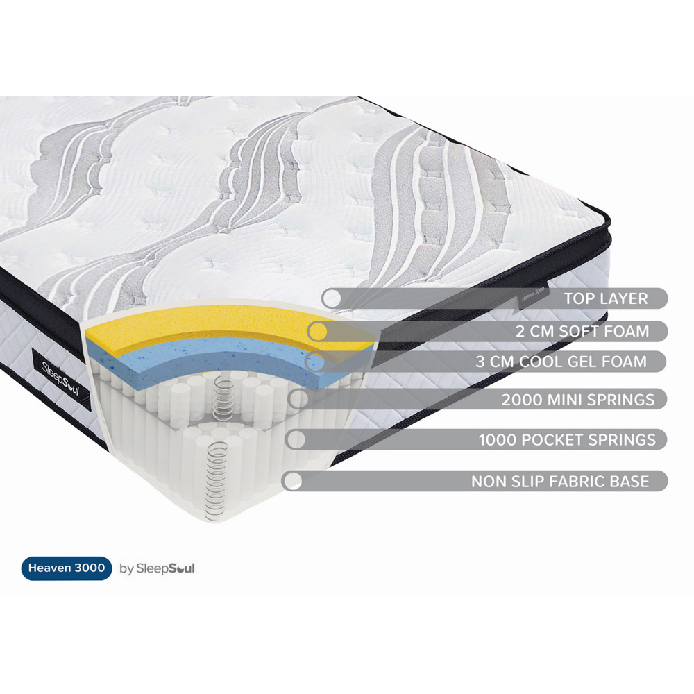 Hockley Fabric 3000 Pocket Single Mattress In White