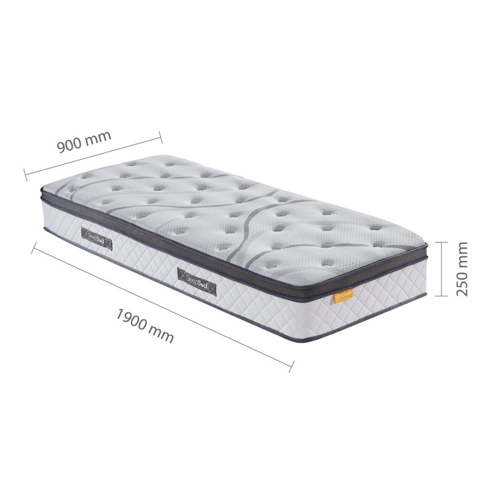 Hockley Fabric Single Mattress In White
