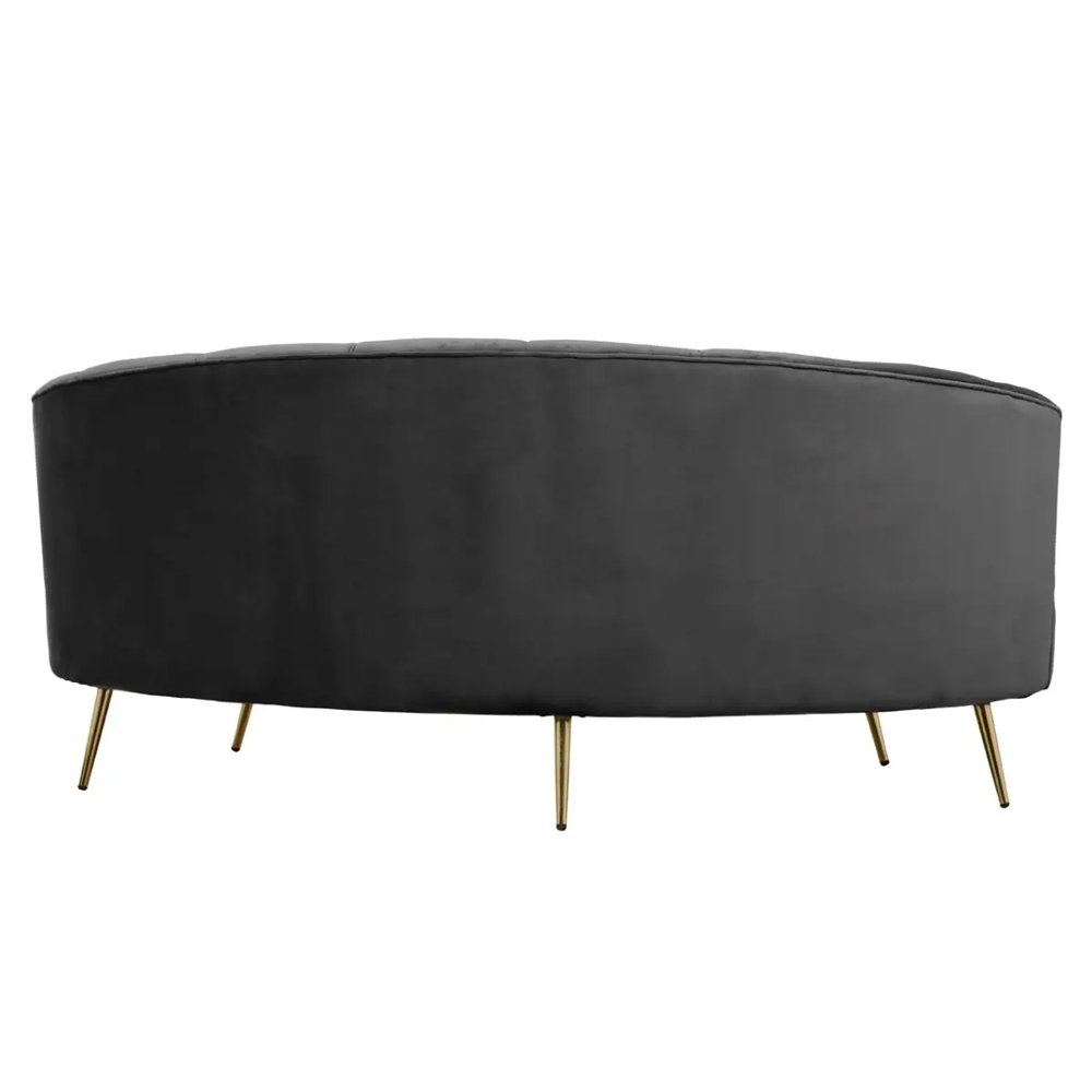 Hockley Velvet 3 Seater Sofa In Black
