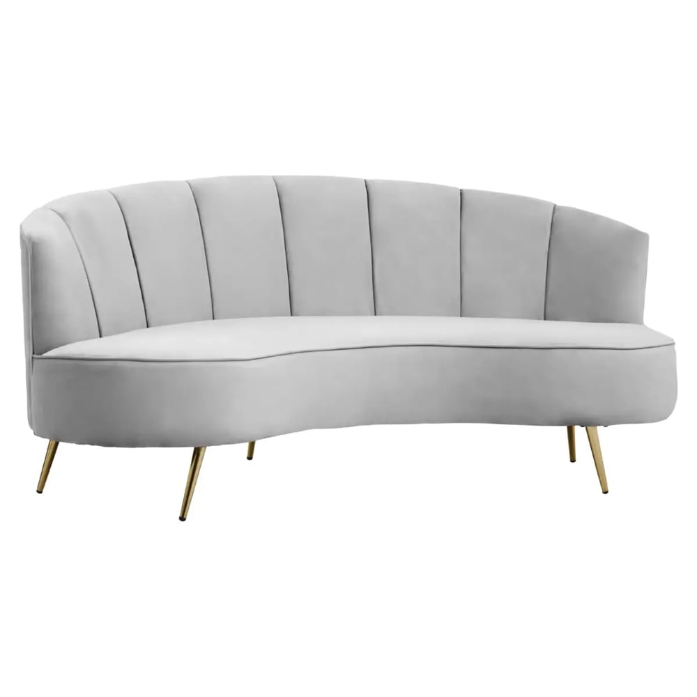 Hockley Velvet 3 Seater Sofa In Grey