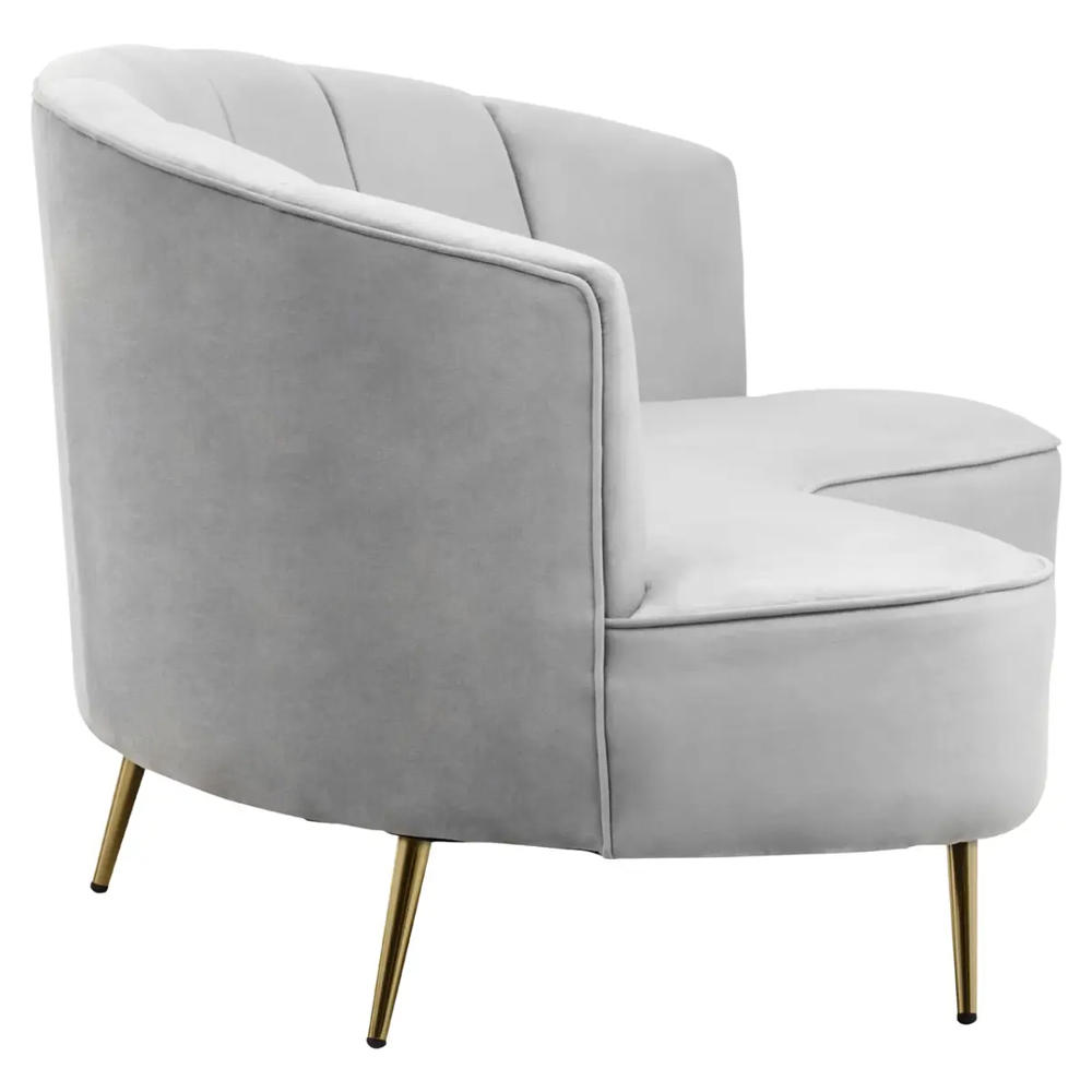 Hockley Velvet 3 Seater Sofa In Grey