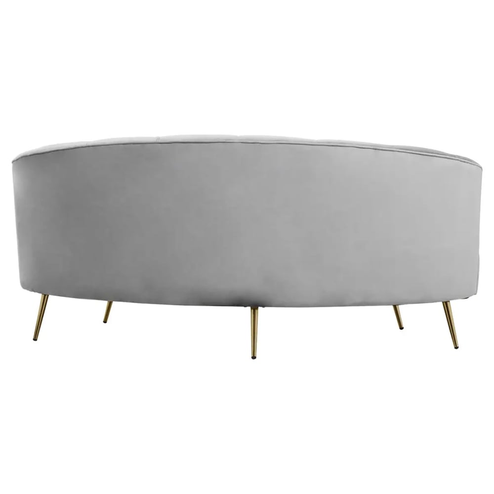 Hockley Velvet 3 Seater Sofa In Grey