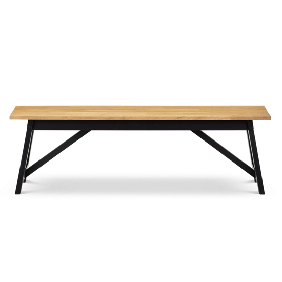 Haile Wooden Dining Bench In Black And Oak