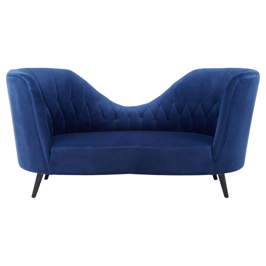 Hoggar Velvet Lounge Chaise Chair In Midnight Blue