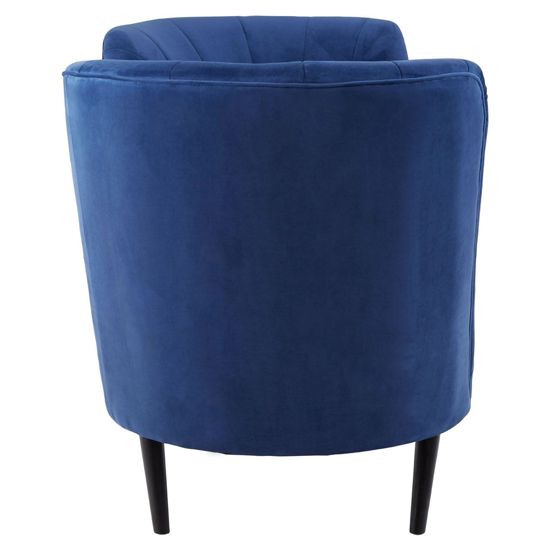 Hoggar Velvet Lounge Chaise Chair In Midnight Blue