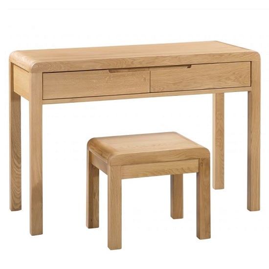 Product photograph of Camber Wooden Dressing Table And Stool In Oak from Furniture in Fashion