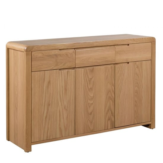 Camber Wooden Sideboard Rectangular In Oak With 3 Doors