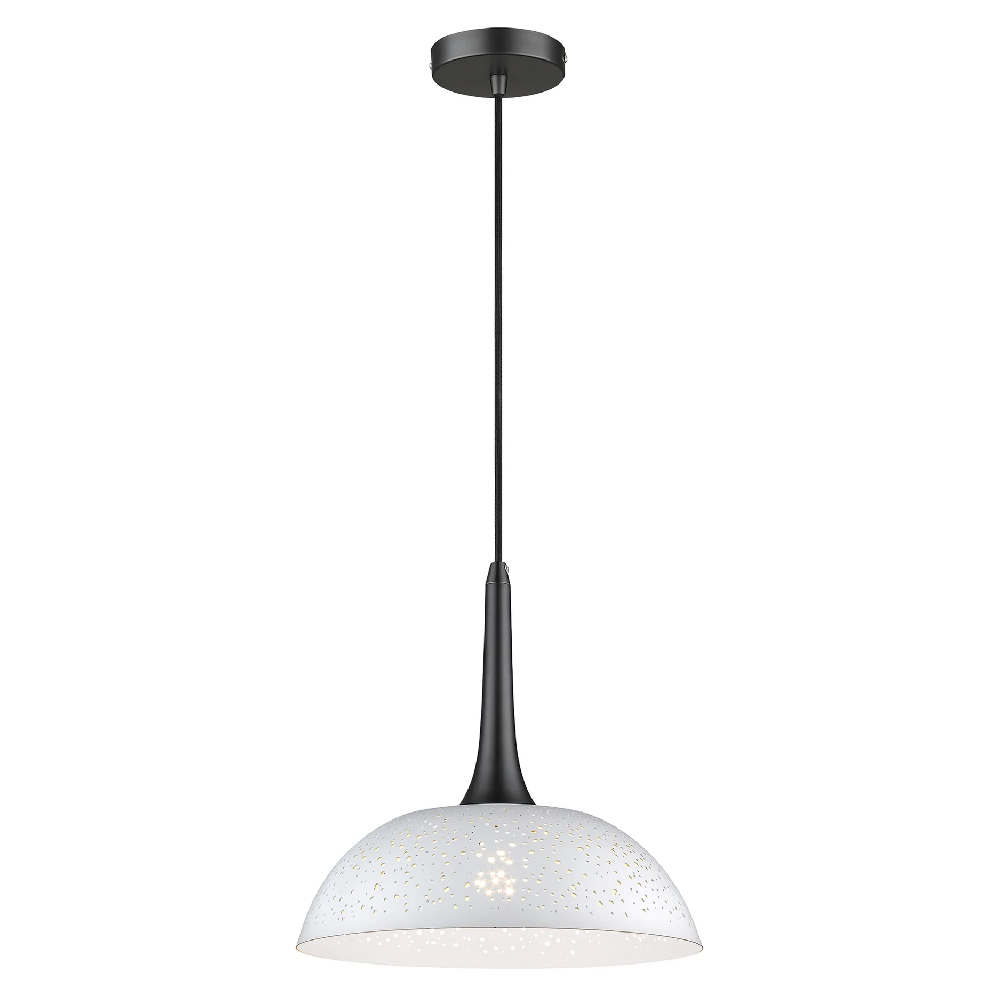 Read more about Holborn white shade pendant light large in matt black