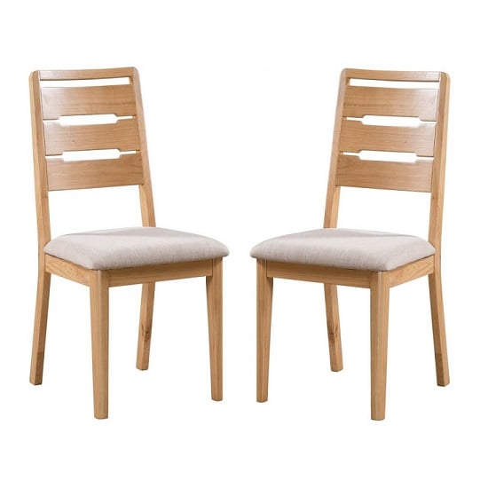 Read more about Holborn wooden dining chair in oak finish in a pair