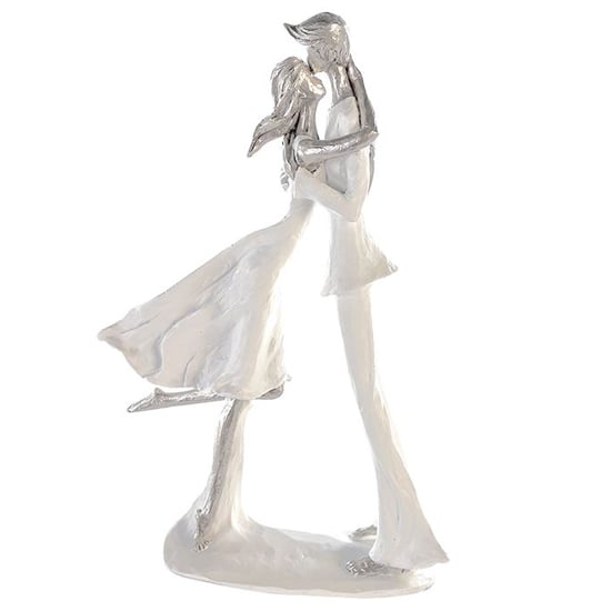 Hold Me Poly Design Sculpture In White And Silver