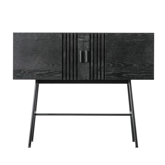 Holien Wooden Storage Cabinet With 2 Doors In Black