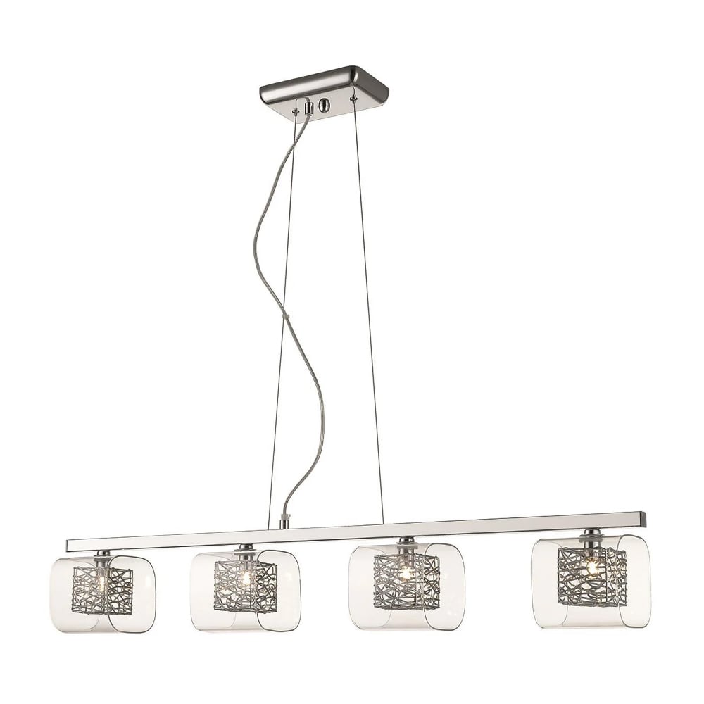 Read more about Holland 4 light clear glass pendant light in chrome