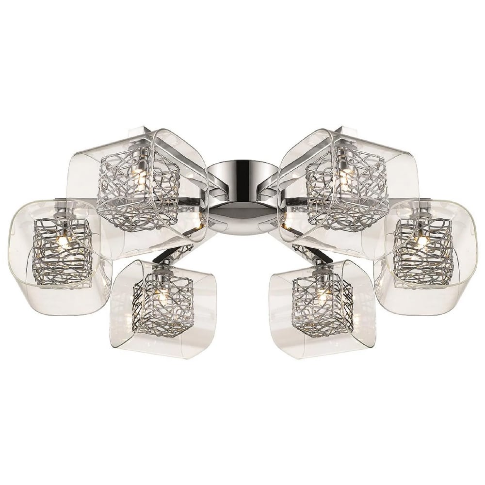 Read more about Holland 6 light clear glass flush light in chrome