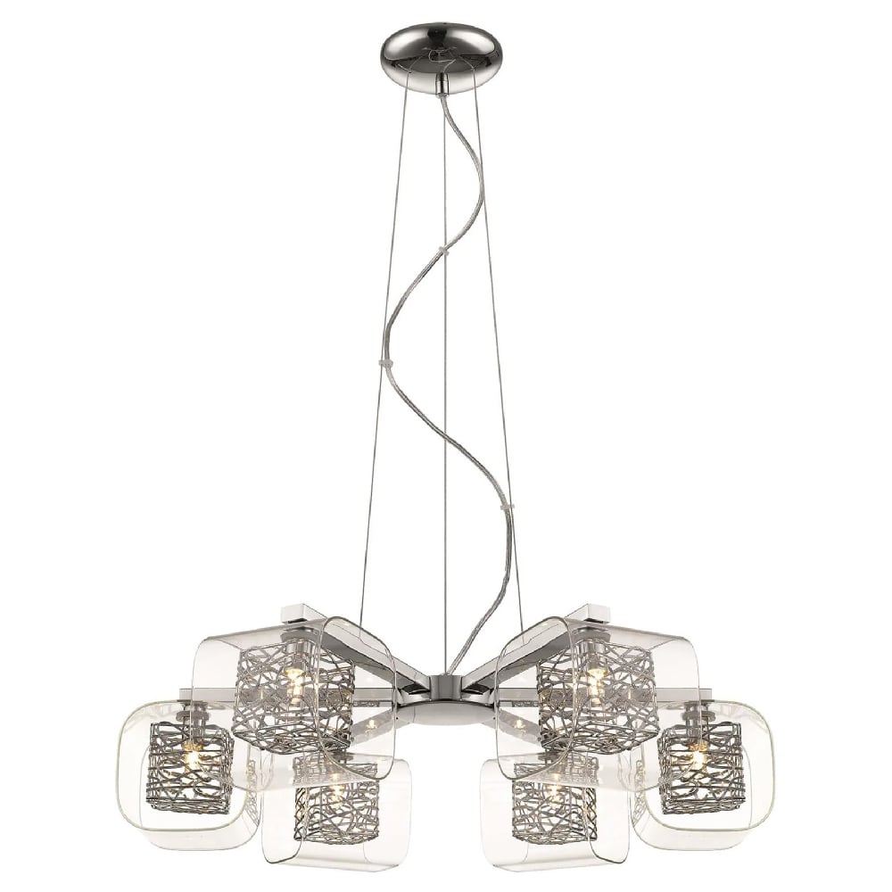 Read more about Holland 6 light clear glass pendant light in chrome