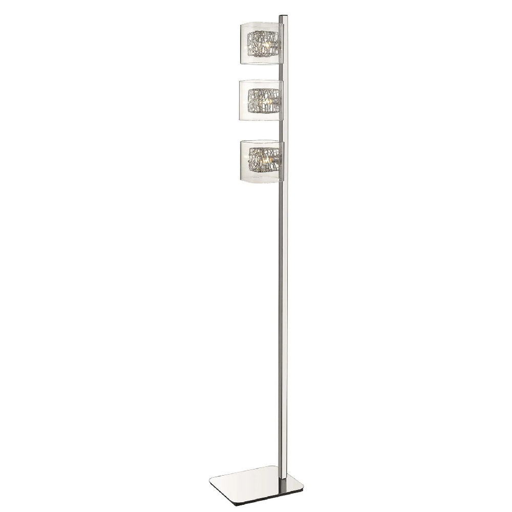 Read more about Holland clear glass floor lamp in chrome