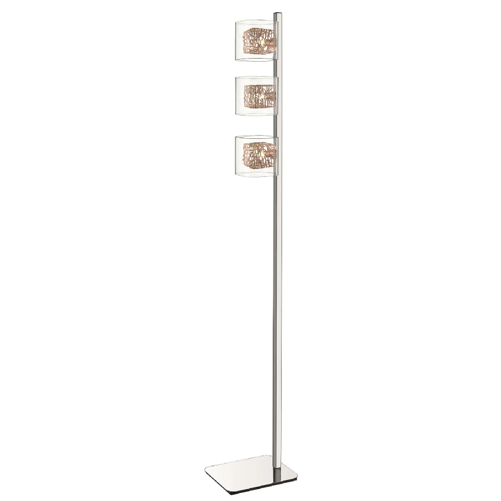 Read more about Holland clear glass floor lamp in copper and chrome
