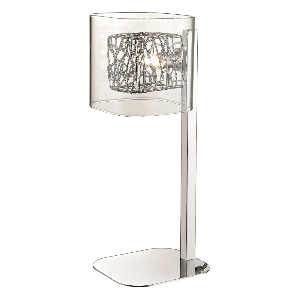 Read more about Holland clear glass table lamp in chrome
