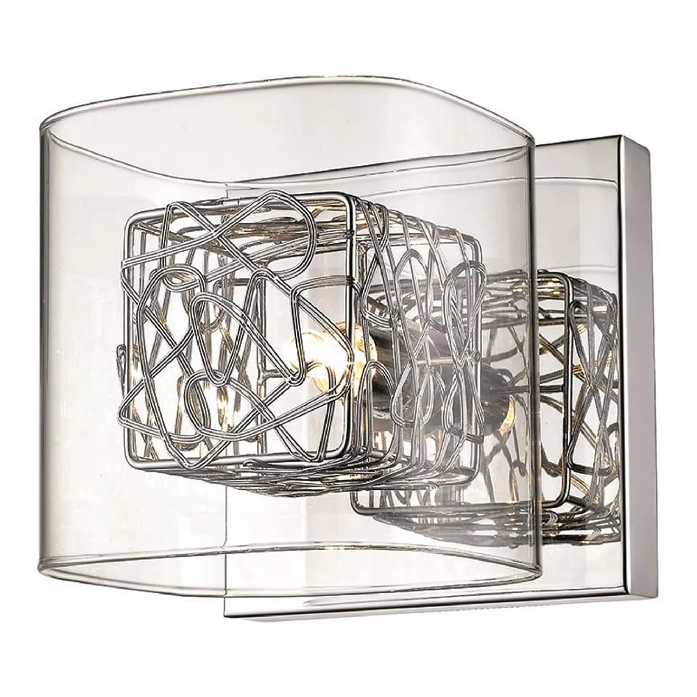 Read more about Holland clear glass wall light in chrome