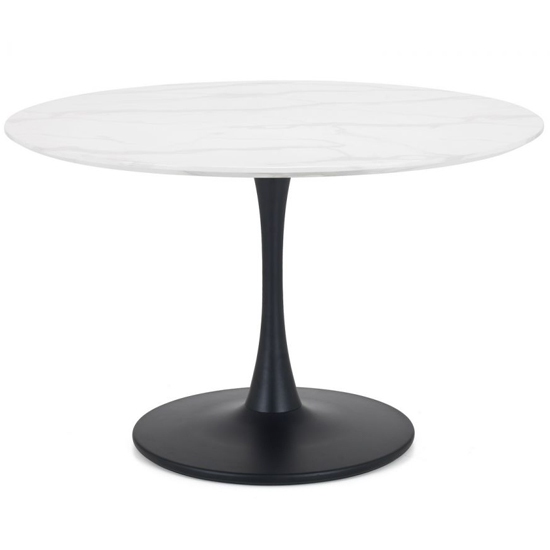 Halina Marble Dining Table With 4 Daiva Grey Chairs