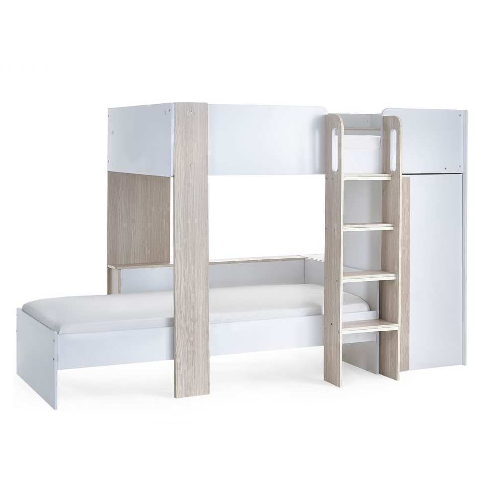 Holland Wooden Children Bunk Bed With Laader In White