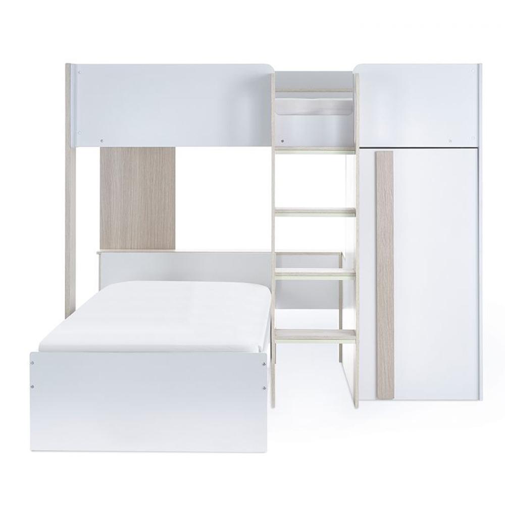 Holland Wooden Children Bunk Bed With Laader In White