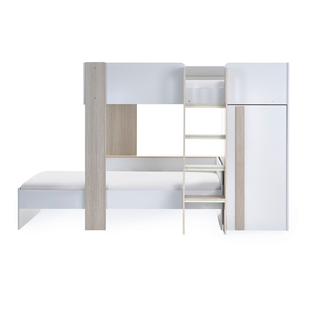 Holland Wooden Children Bunk Bed With Laader In White
