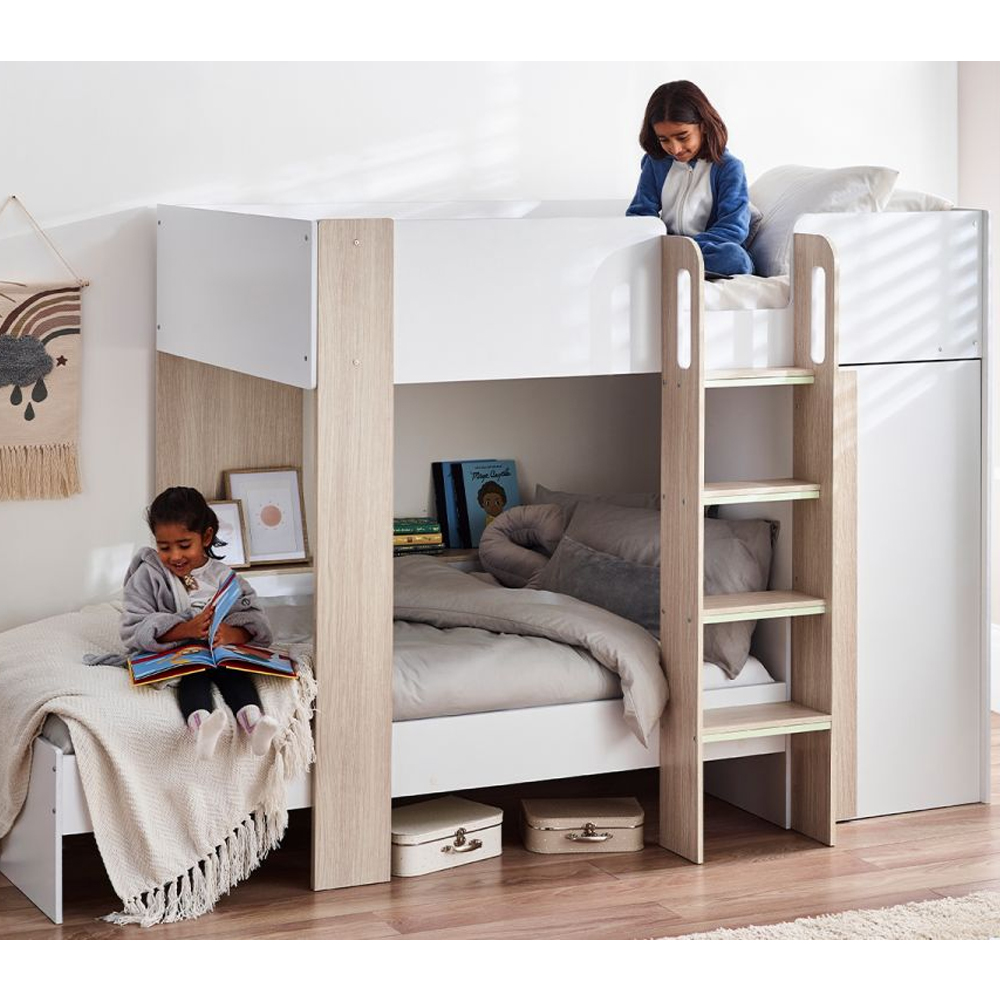 Read more about Holland wooden children bunk bed with laader in white