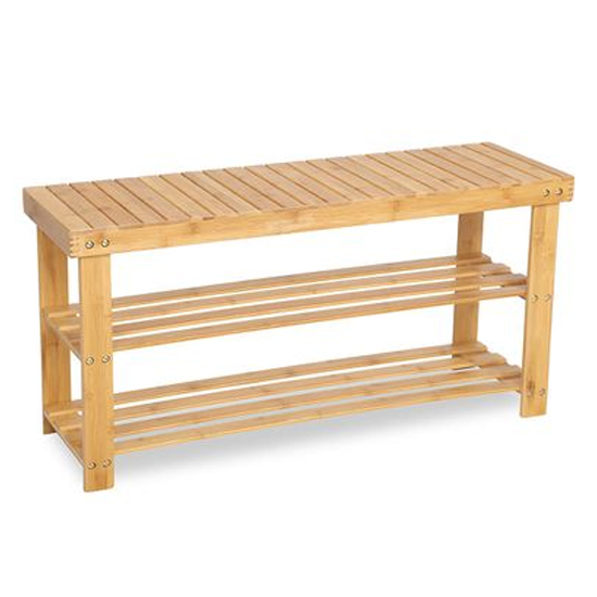 Holmdel Bamboo Shoe Storage Bench In Natural FiF
