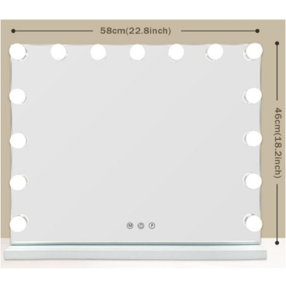Holmdel Large Dressing Mirror With LED Lighting In Clear