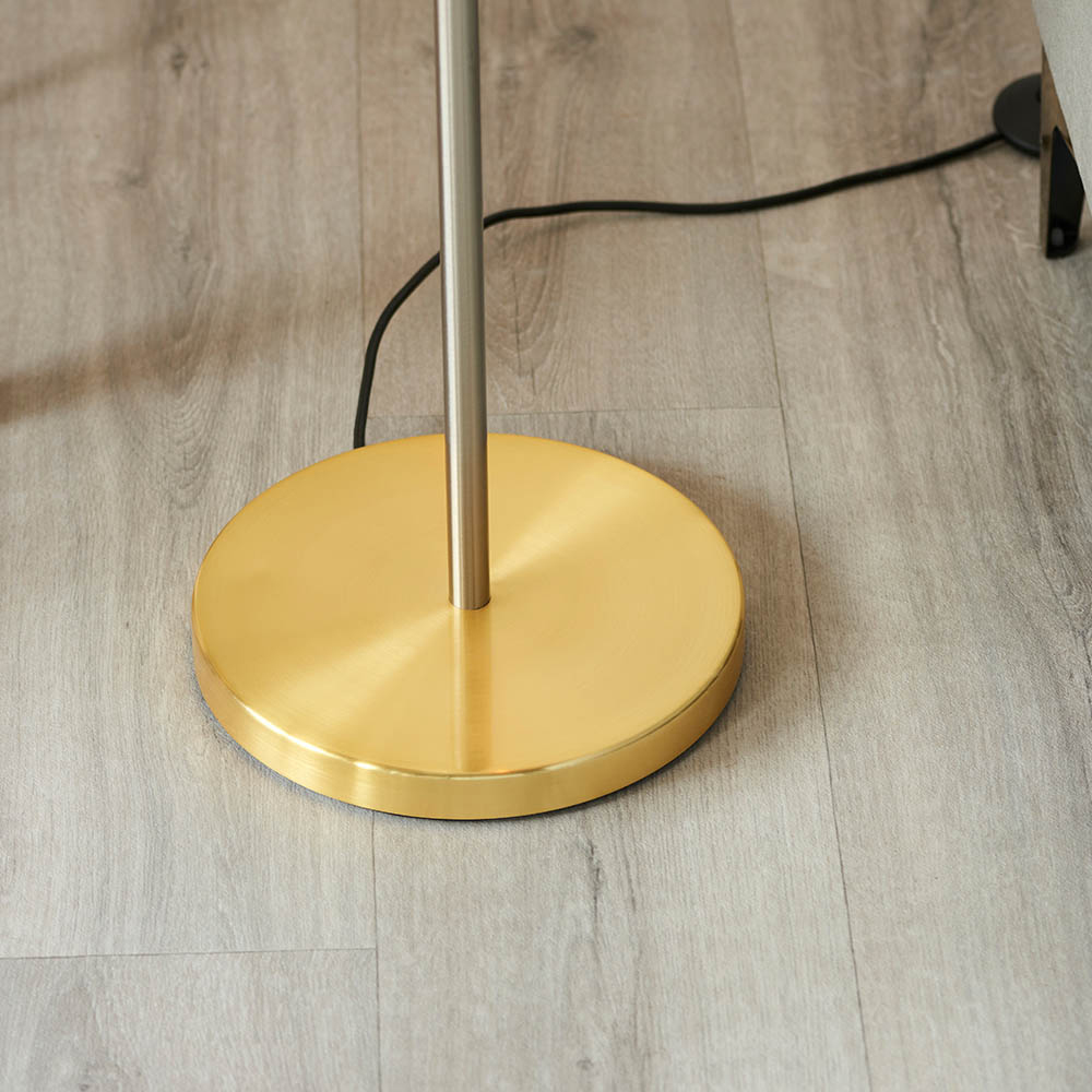 Holmdel Metal Floor Lamp In Brushed Nickel And Copper Brass