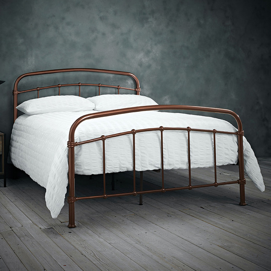 Product photograph of Holston Metal Double Bed In Copper from Furniture in Fashion