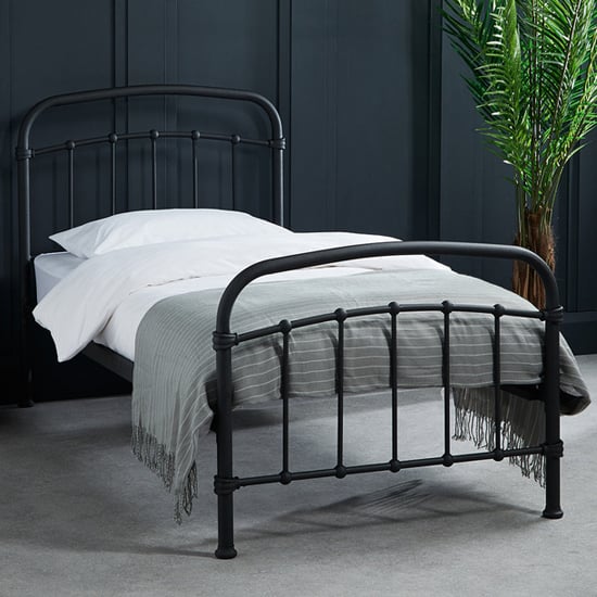 Product photograph of Holston Metal Single Bed In Black from Furniture in Fashion