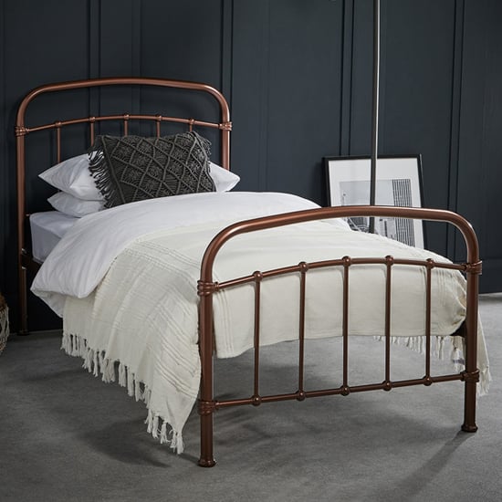 Read more about Holston metal single bed in copper