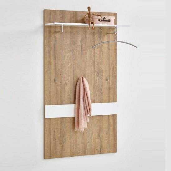 Holte Wooden Wall Mounted Coat Rack In Oak And Glossy White Unique Coat Rack Oak Holte Wooden Wall Mounted Coat Rack In Oak And Glossy White Unique Coat Rack Oak
