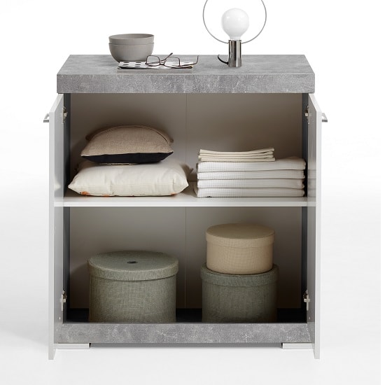 Holte Compact Sideboard In Light Atelier And Glossy White_2
