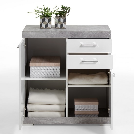Holte Sideboard In Light Atelier And Glossy White With 2 Drawers_2