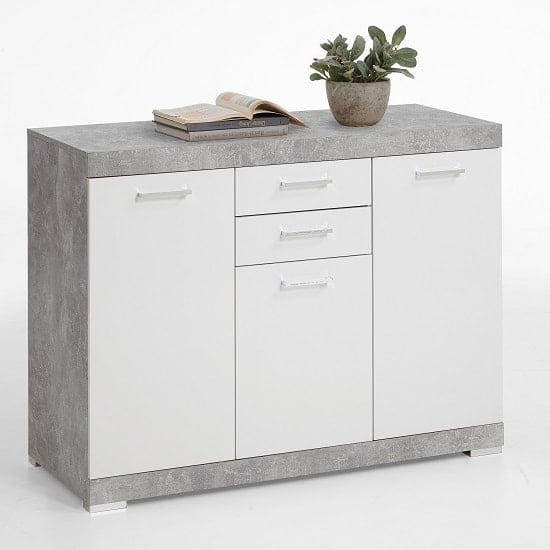 Read more about Holte wooden sideboard small in light atelier and glossy white