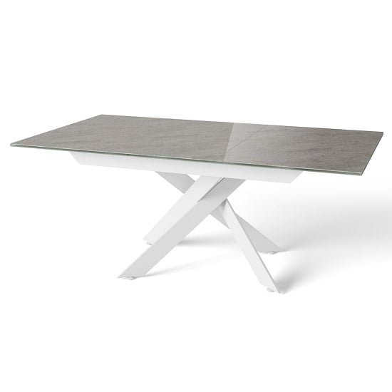 Loftus Ceramic Extending Dining Table In Light Grey_2