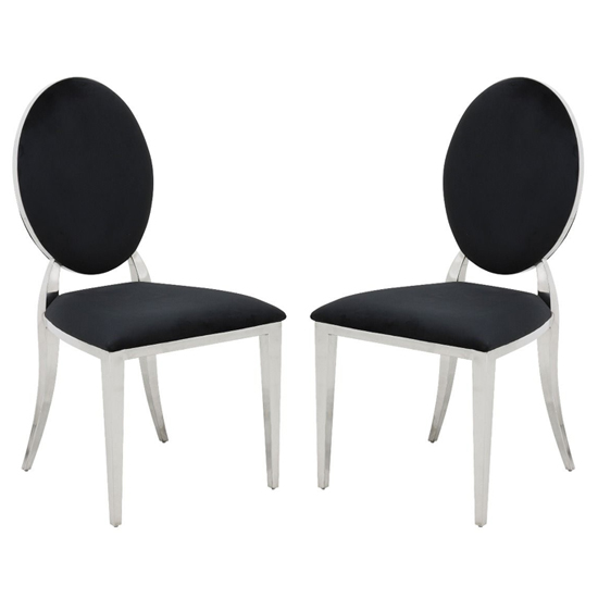 Read more about Holyoke black velvet dining chairs in pair