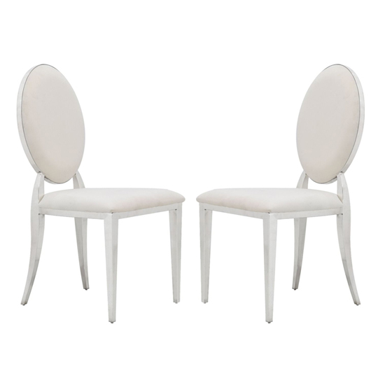 Holyoke Cream Velvet Dining Chairs In In Pair FiF