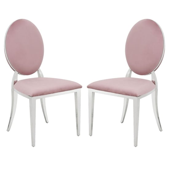 Holyoke Pink Velvet Dining Chairs In Pair