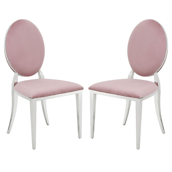 Holyoke Pink Velvet Dining Chairs In Pair Furniture in Fashion